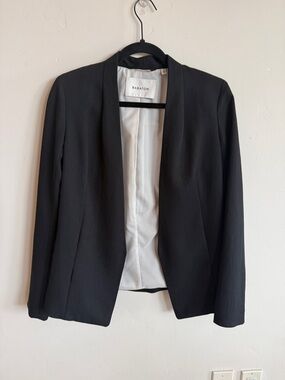 Babaton Black Open-Front Shawl Collar Blazer
